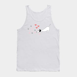 Little dachshund on the trail of love Tank Top